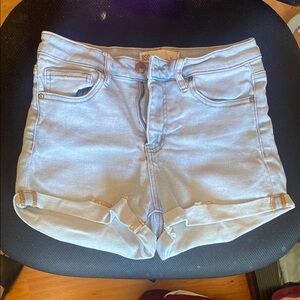 RSQ Shorts Women 3/26 Blue High Rise Rolled Cuff